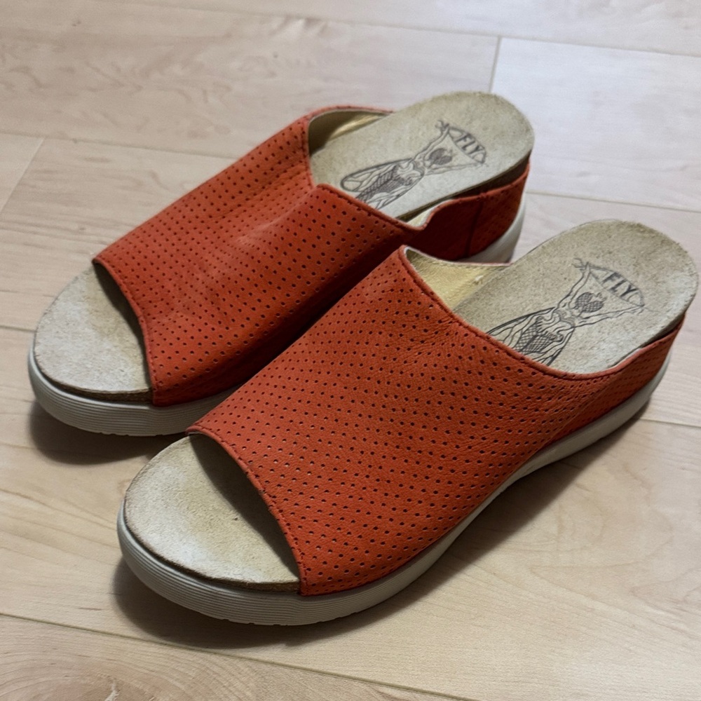 Fly London orange wedge
